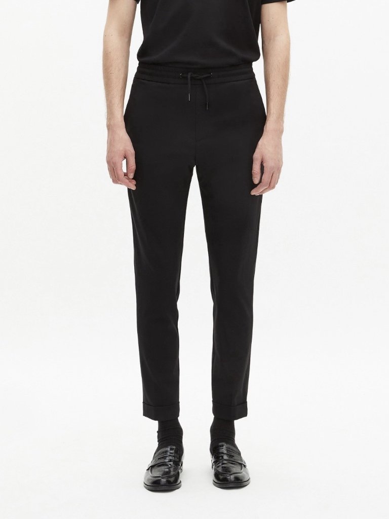 Men’s The Kooples Paris Tapered Drawstring Pants Black Wool Blend Sz 30us 40fr